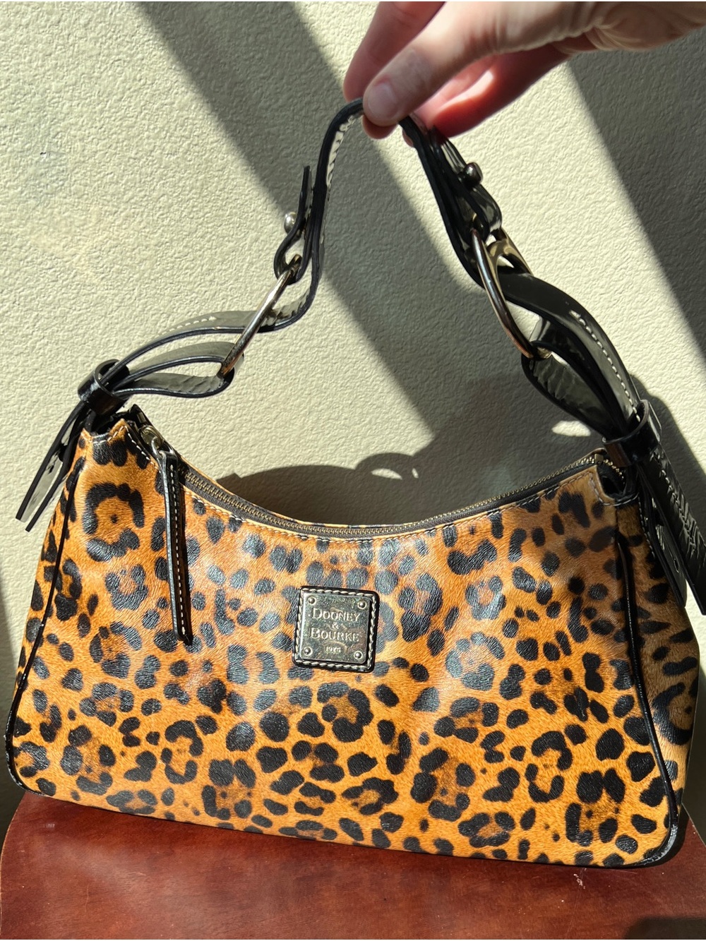 Dooney & Bourke Leopard Print Shoulder Bag - Brown/Black